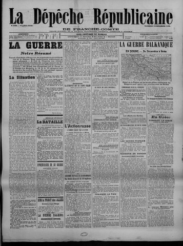19/11/1915 - La Dépêche républicaine de Franche-Comté [Texte imprimé]