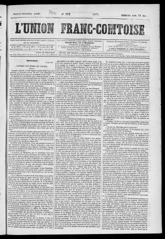 11/05/1877 - L'Union franc-comtoise [Texte imprimé]