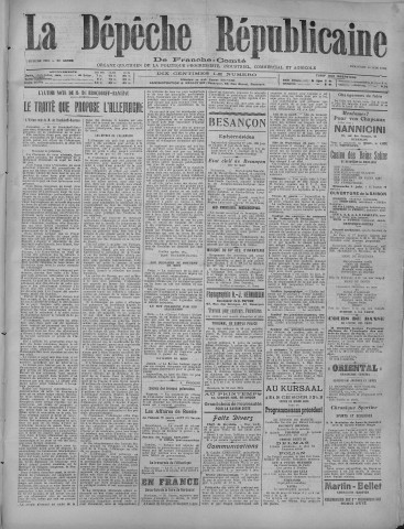 01/06/1919 - La Dépêche républicaine de Franche-Comté [Texte imprimé]