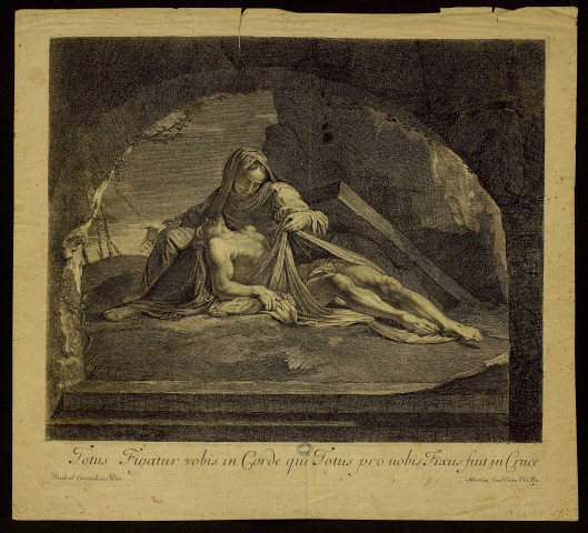 [Pietà] [image fixe] / Anibal Carachius Pin. ; Morin Scul. Cum Pri. Re , 1625/1650