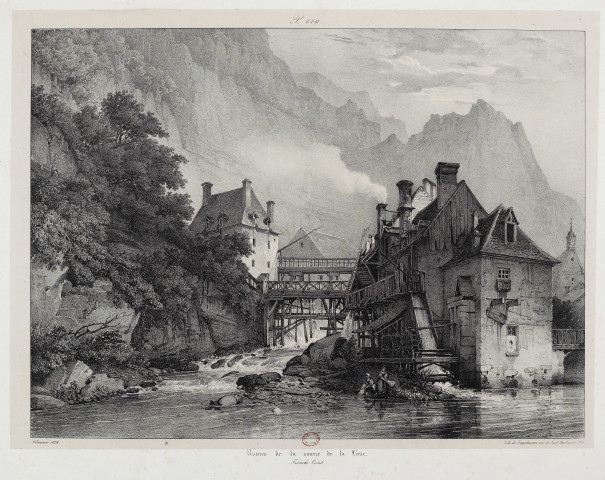 Usines de la Source de la Loue [estampe] : Franche-Comté / Villeneuve, lith. de Engelmann , [Paris] : [s.n.], 1828