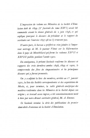 01/01/1901 - Mémoires de la Société d'émulation de Montbéliard [Texte imprimé]
