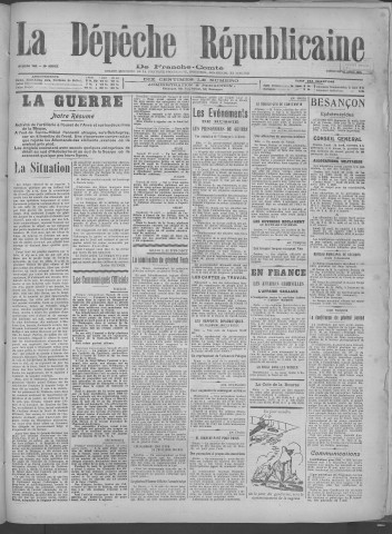 21/04/1918 - La Dépêche républicaine de Franche-Comté [Texte imprimé]