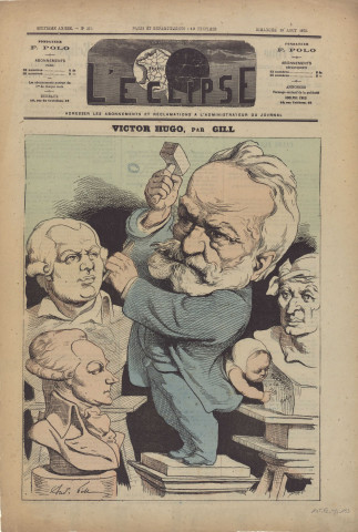 Victor Hugo [image fixe] / par Gill ; Lefman.Sc 1875
