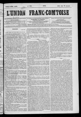 13/07/1876 - L'Union franc-comtoise [Texte imprimé]