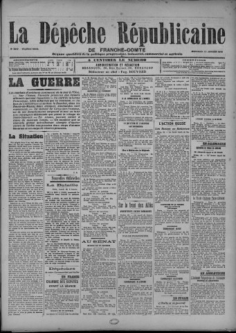 13/01/1915 - La Dépêche républicaine de Franche-Comté [Texte imprimé]