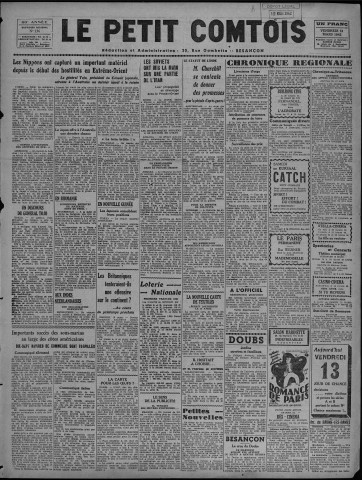13/03/1942 - Le petit comtois [Texte imprimé] : journal républicain démocratique quotidien