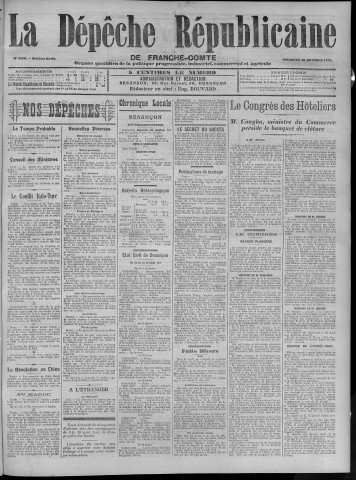 29/10/1911 - La Dépêche républicaine de Franche-Comté [Texte imprimé]