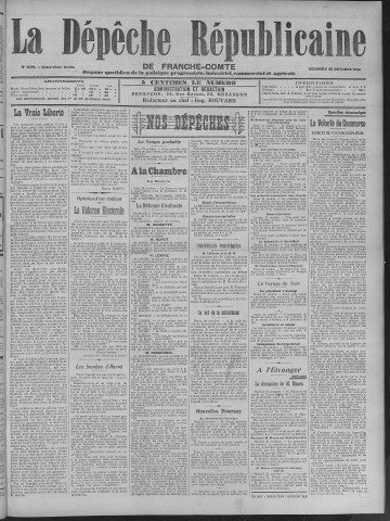 22/10/1909 - La Dépêche républicaine de Franche-Comté [Texte imprimé]