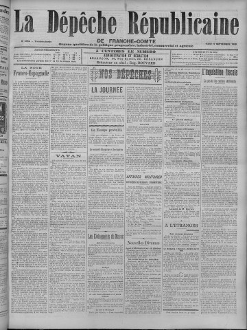 17/09/1908 - La Dépêche républicaine de Franche-Comté [Texte imprimé]