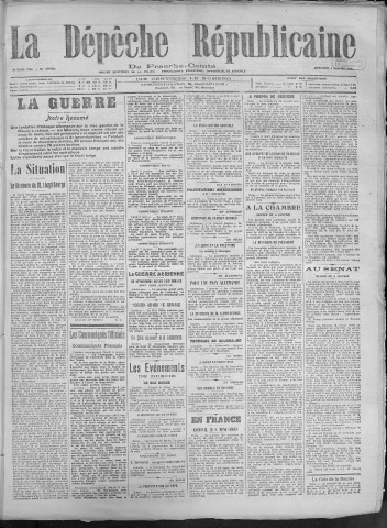 09/01/1918 - La Dépêche républicaine de Franche-Comté [Texte imprimé]