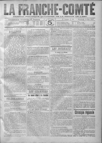 13/05/1891 - La Franche-Comté : journal politique de la région de l'Est