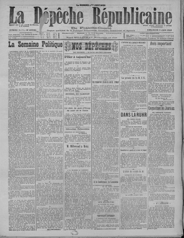 03/06/1923 - La Dépêche républicaine de Franche-Comté [Texte imprimé]