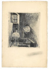 Deux détenus à la caserne Friedrich, Belfort, lithographie de Léon Delarbre