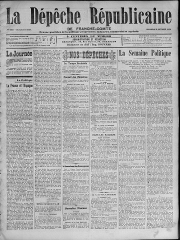 05/10/1913 - La Dépêche républicaine de Franche-Comté [Texte imprimé]