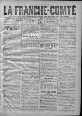 06/11/1887 - La Franche-Comté : journal politique de la région de l'Est