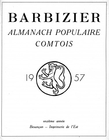Barbizier [Texte imprimé] 1957