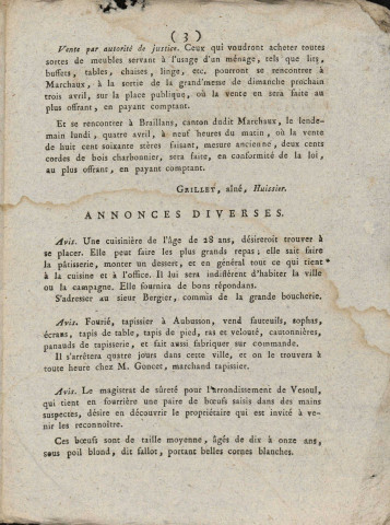 03/04/1808 - Feuille d'avis autorisée par arrêté de M. le Préfet du département du Doubs