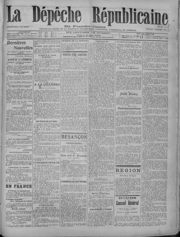 03/10/1919 - La Dépêche républicaine de Franche-Comté [Texte imprimé]