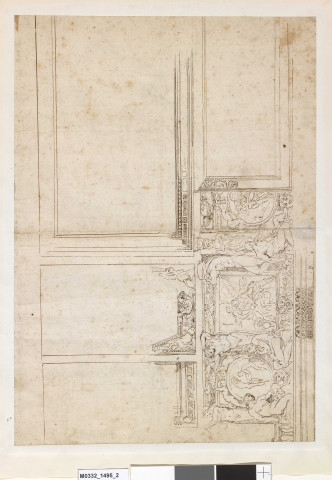 études du décor d'architecture de la galerie Farnèse (recto et verso)
