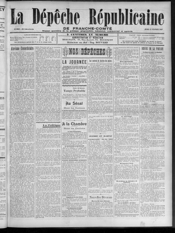 21/02/1907 - La Dépêche républicaine de Franche-Comté [Texte imprimé]