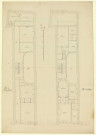 Plan d'une maison d'habitation, étage et rez-de-chaussée [Dessin] , [S.l.] : [s.n.], [1750-1799]