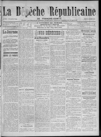 22/01/1914 - La Dépêche républicaine de Franche-Comté [Texte imprimé]