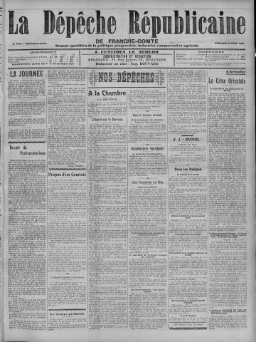 05/03/1909 - La Dépêche républicaine de Franche-Comté [Texte imprimé]