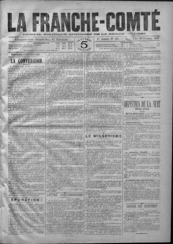 30/10/1887 - La Franche-Comté : journal politique de la région de l'Est