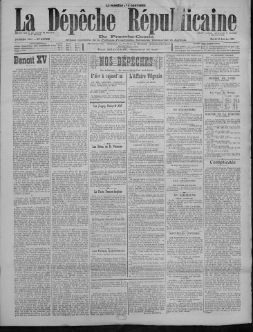 24/01/1922 - La Dépêche républicaine de Franche-Comté [Texte imprimé]