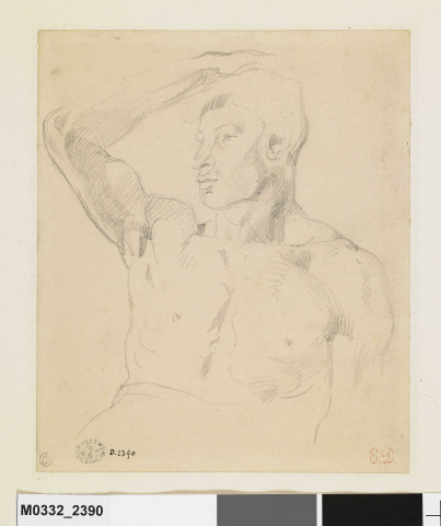 Modèle noir au bras levé