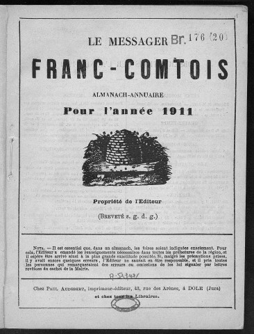 Note sur le séjour à Salins de la famille Pasteur. Le Messager franc-comtois : almanach - annuaire pour l'année 1911, p. [53-56]