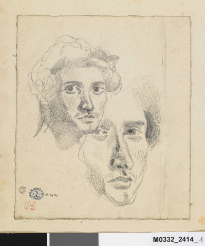 Portrait d'homme et portrait de Frédéric Chopin (?)