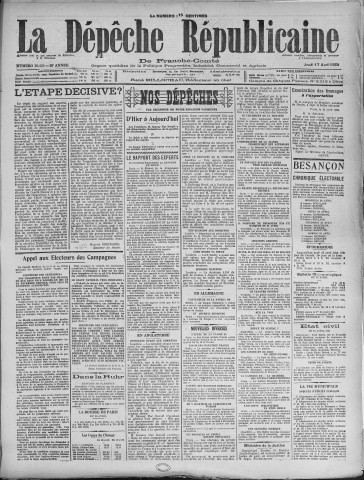 17/04/1924 - La Dépêche républicaine de Franche-Comté [Texte imprimé]