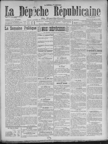13/01/1924 - La Dépêche républicaine de Franche-Comté [Texte imprimé]