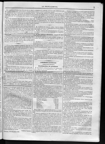 23/12/1848 - Le Franc-comtois - Journal de Besançon et des trois départements