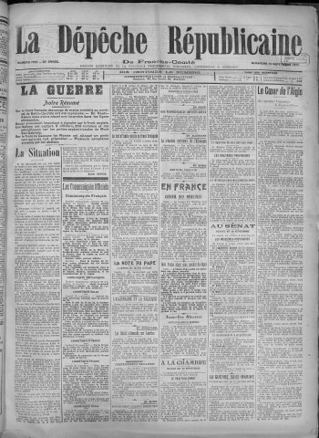 30/09/1917 - La Dépêche républicaine de Franche-Comté [Texte imprimé]