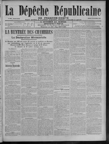 06/11/1906 - La Dépêche républicaine de Franche-Comté [Texte imprimé]
