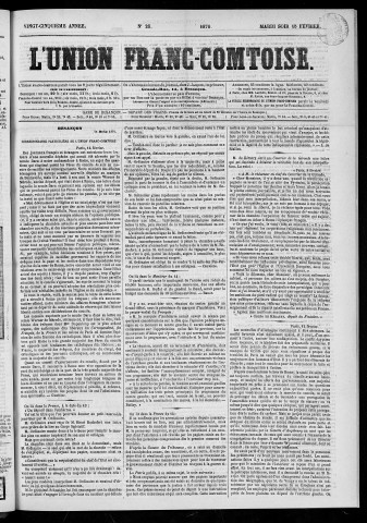 15/02/1870 - L'Union franc-comtoise [Texte imprimé]