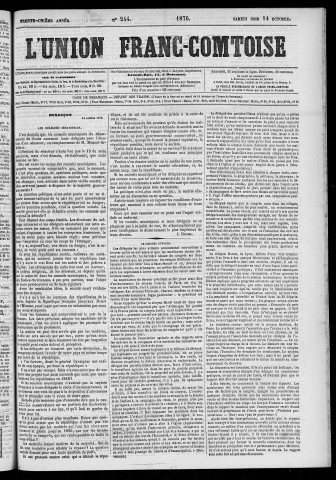 14/10/1876 - L'Union franc-comtoise [Texte imprimé]