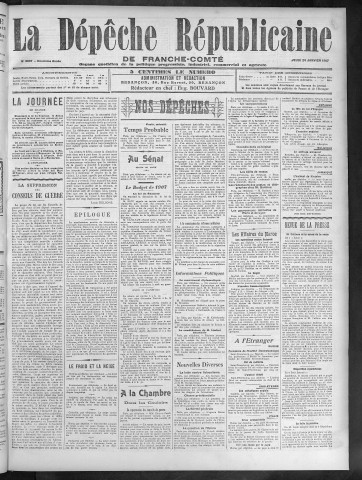 24/01/1907 - La Dépêche républicaine de Franche-Comté [Texte imprimé]