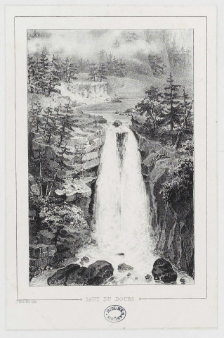 Saut du Doubs [estampe] / C. Marville 1837 , [S.L.] : [s.n.], 1837
