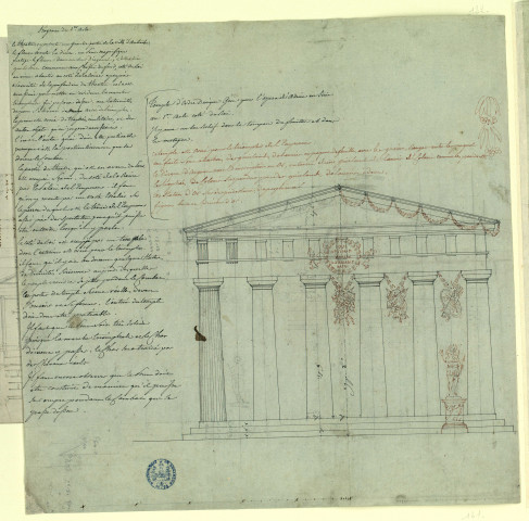 Temple pour l'opéra "Adrien en Syrie". Projet de décor de théâtre / Pierre-Adrien Pâris , [S.l.] : [P.-A. Pâris], [1700-1800]