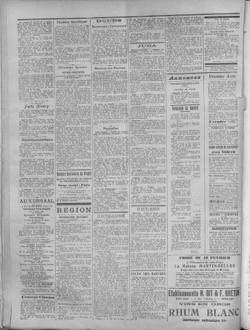 08/02/1919 - La Dépêche républicaine de Franche-Comté [Texte imprimé]