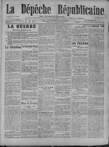 08/08/1918 - La Dépêche républicaine de Franche-Comté [Texte imprimé]