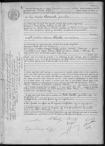 Registre des mariages, 1910