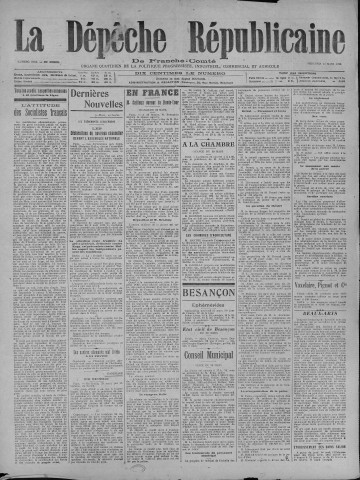 31/03/1920 - La Dépêche républicaine de Franche-Comté [Texte imprimé]