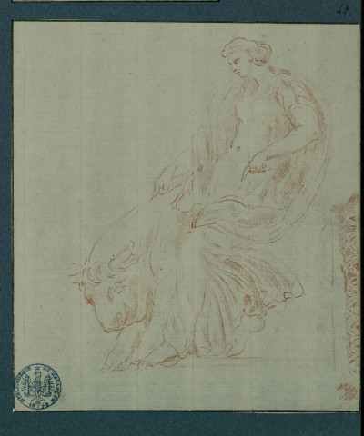 Femme et taureau , [S.l.] : [s.n.], [1700-1800]