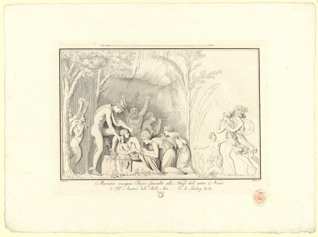 Mercure confiant bacchus à la garde des Nymphes [image fixe] / Canova inv., Fontana inc. , 1750/1850
