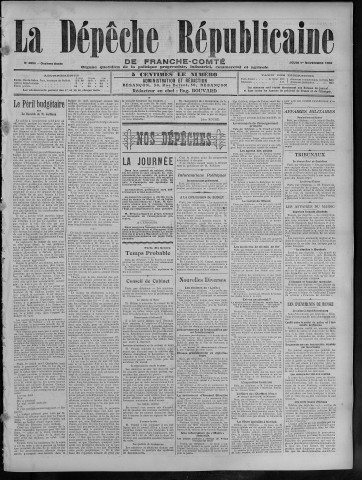 01/11/1906 - La Dépêche républicaine de Franche-Comté [Texte imprimé]